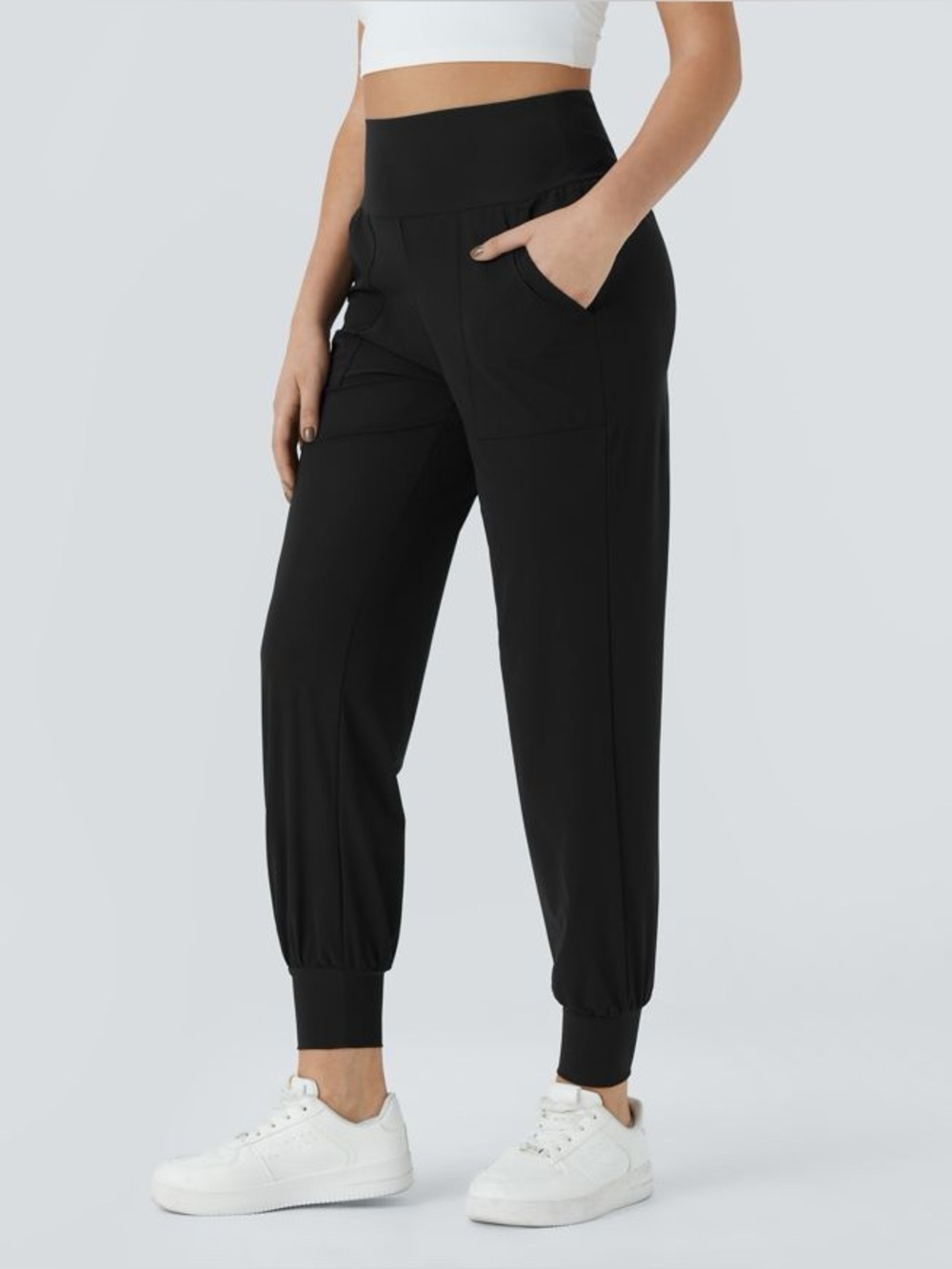 Halara High Waisted Plain Side Pocket Casual Joggers